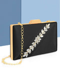 Joban Fashion Luxurious Satin Evening Clutch With Detachable Chain Strap - Black | Grocsy