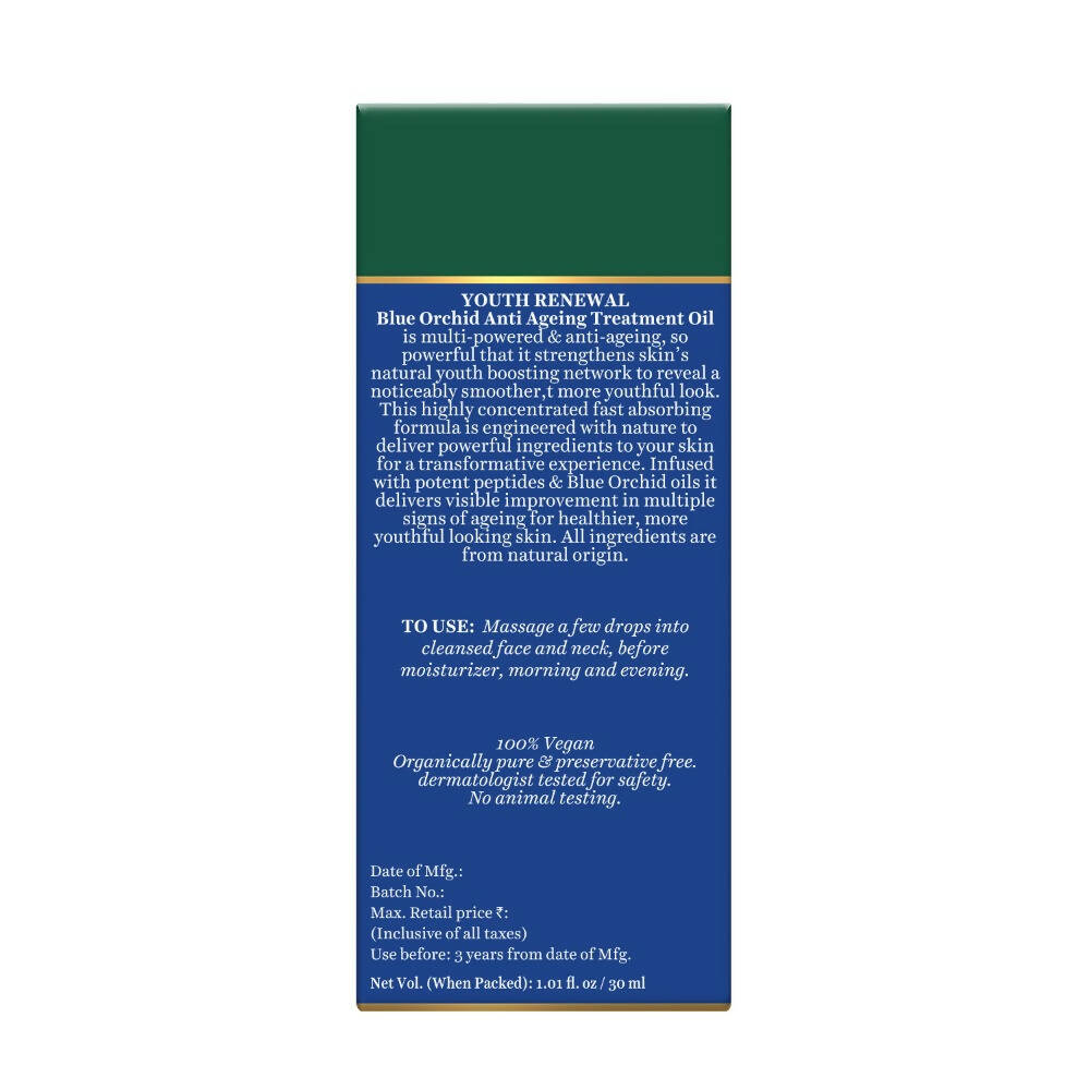 Biotique Advanced Organics Youth Renewal Blue Orchid Anti Ageing Treatment Oil | Grocsy