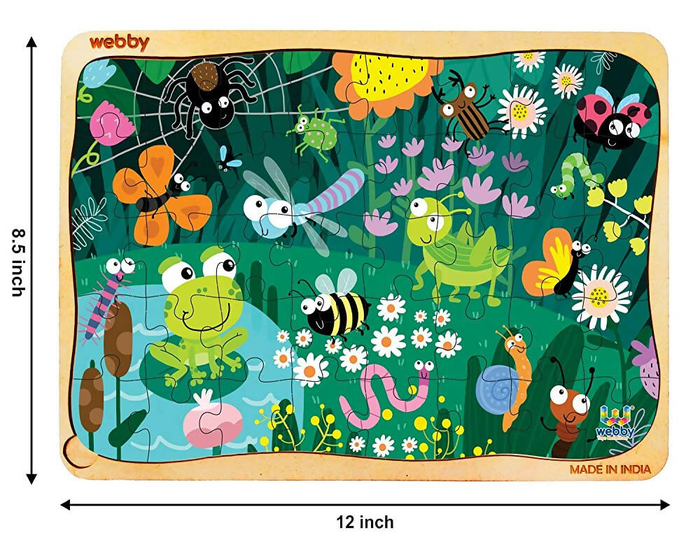 Webby Amazing Bugs Wooden Jigsaw Puzzle- 40 Pcs | Grocsy