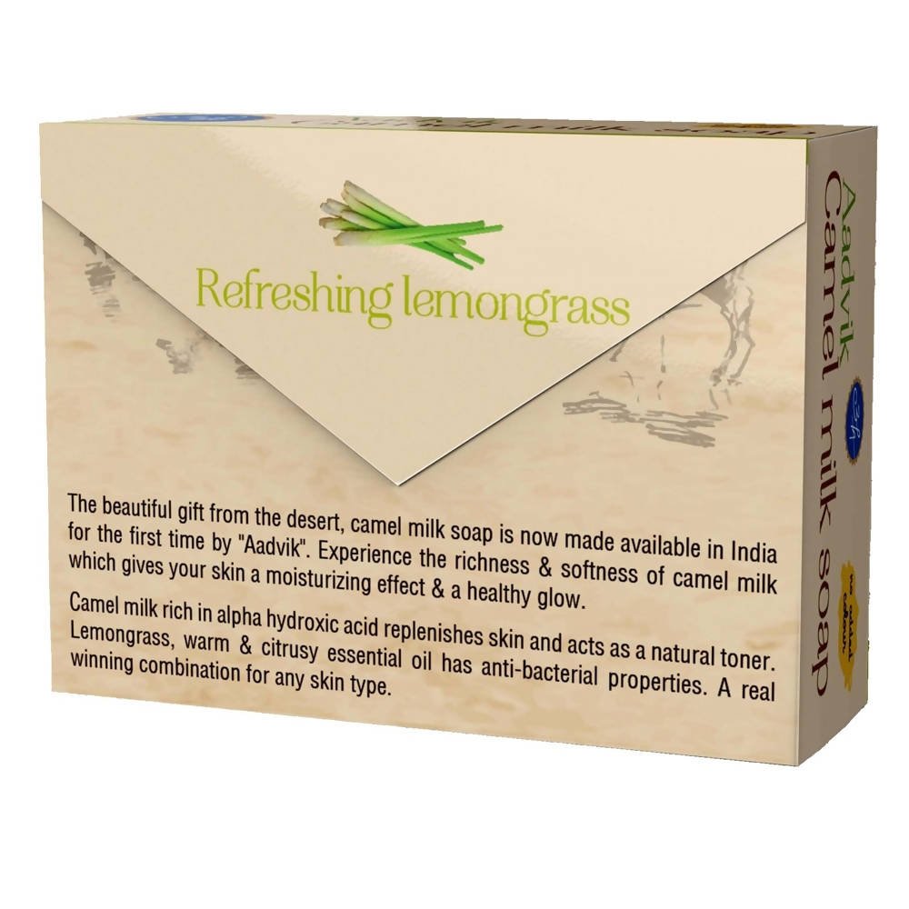 Aadvik Camel Milk Soap - Lemongrass Essential Oil | Grocsy