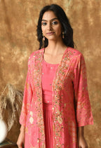 Joban Fashion Pink Maslin Kurta Set | Grocsy