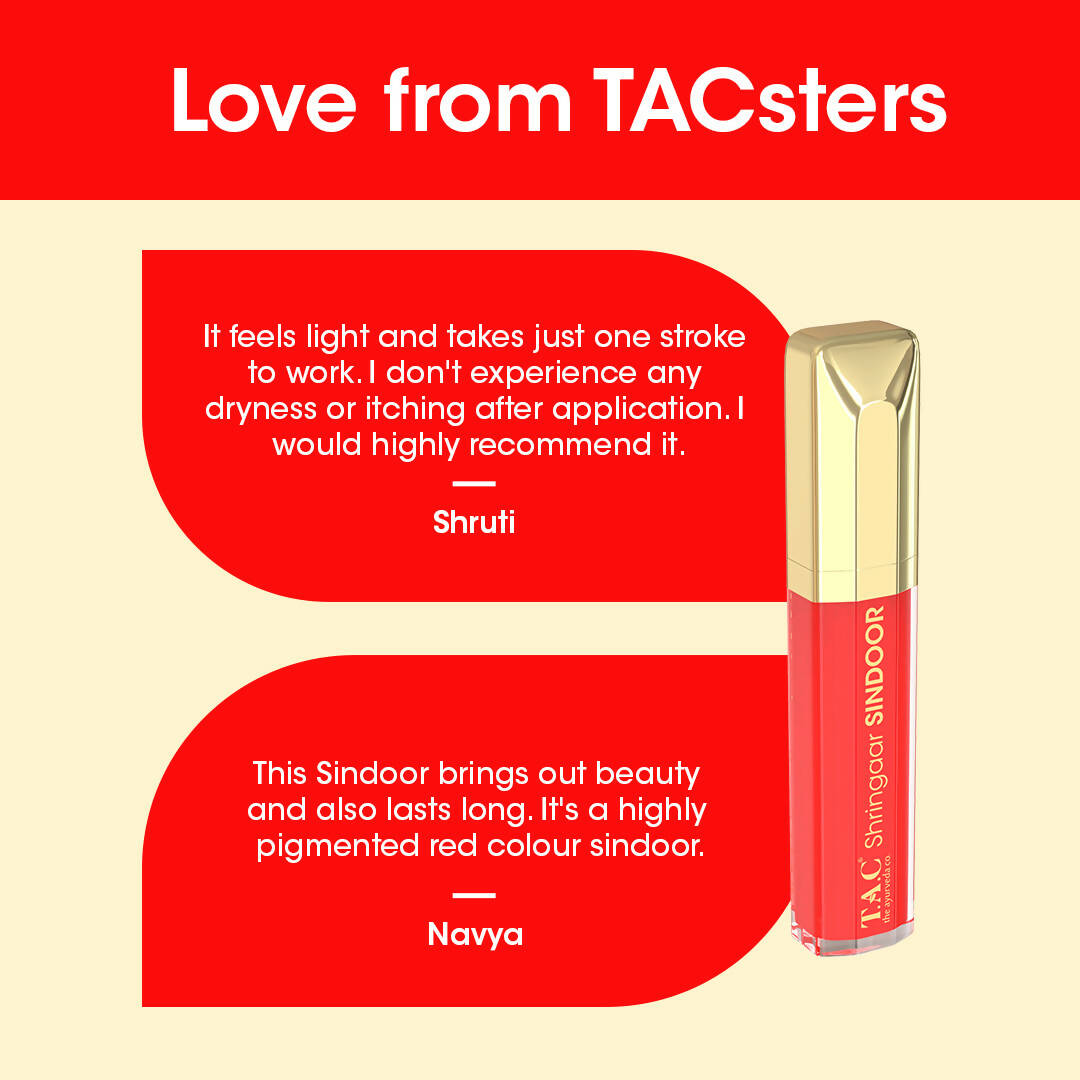 TAC - The Ayurveda Co. 100% Natural Herbal Liquid Sindoor Red | Grocsy