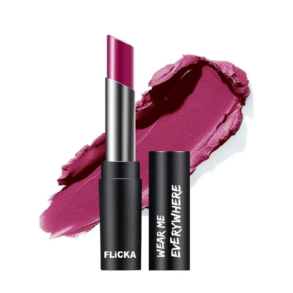FLiCKA Wear Me Everywhere Creamy Matte Lipstick Propose The Purple | Grocsy