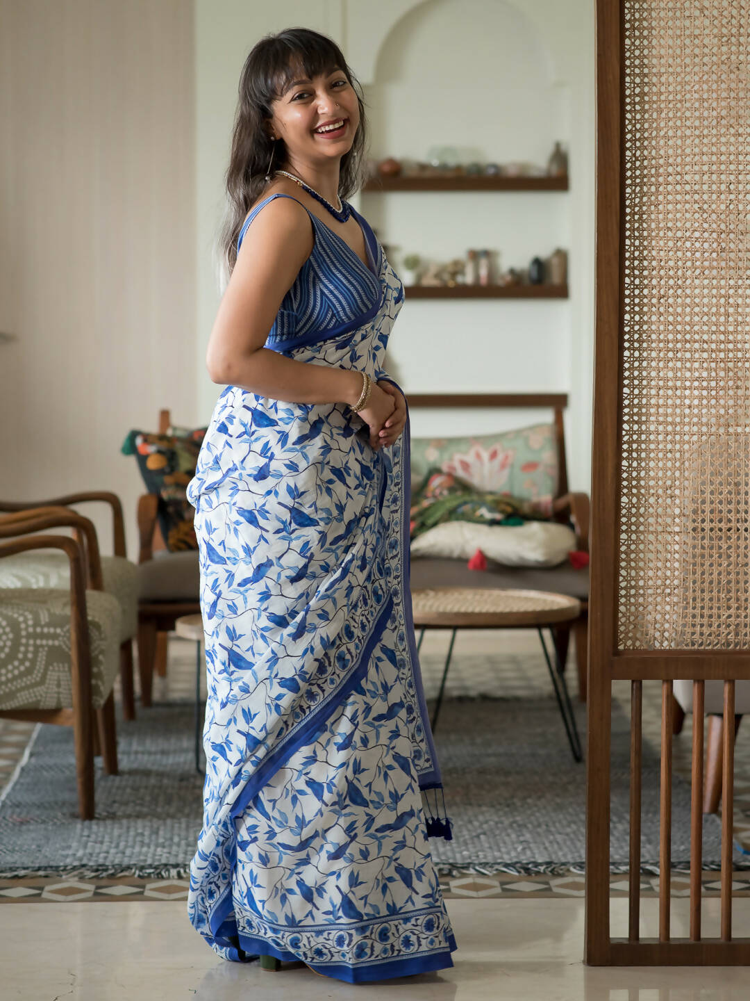 Suta Multi Color Abstract Pure Cotton Saree | Grocsy