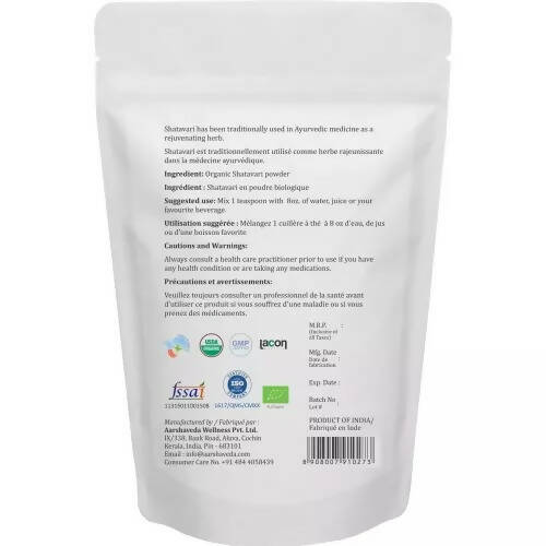 Aarshaveda Organic Shatavari Powder | Grocsy