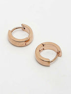 NVR Men's Rose Gold Plated Hoop Earrings | Grocsy