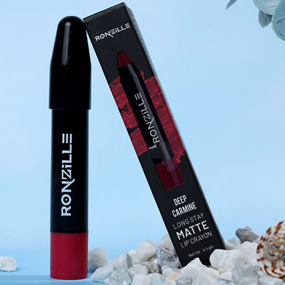Ronzille Long Stay Matte Lip Crayon - Deep Carmine | Grocsy