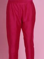 Women Republic Pink Lurex Cotton Kaftan Style Kurta With Pants | Grocsy
