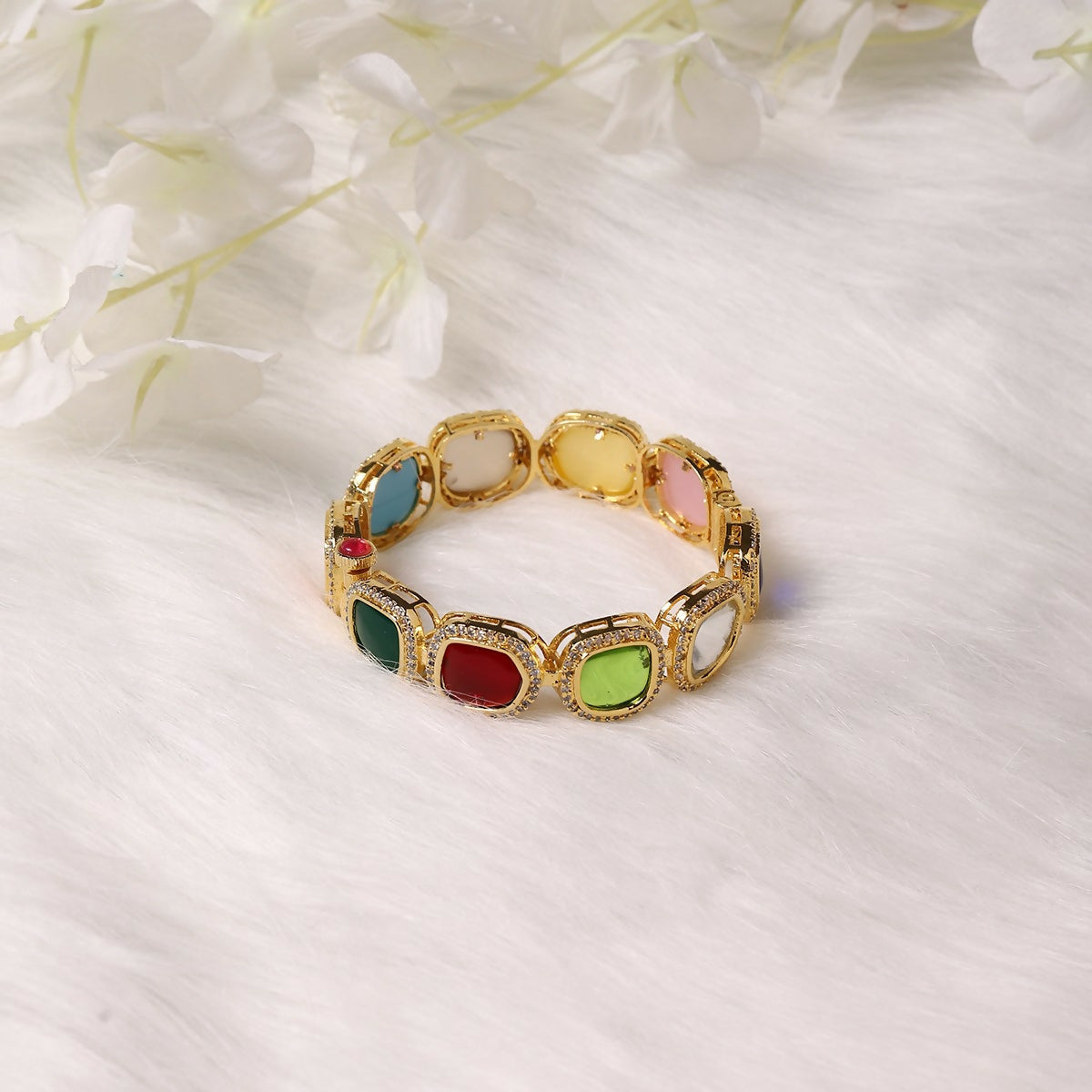 Navratan Bangle- Ruby Raang | Grocsy