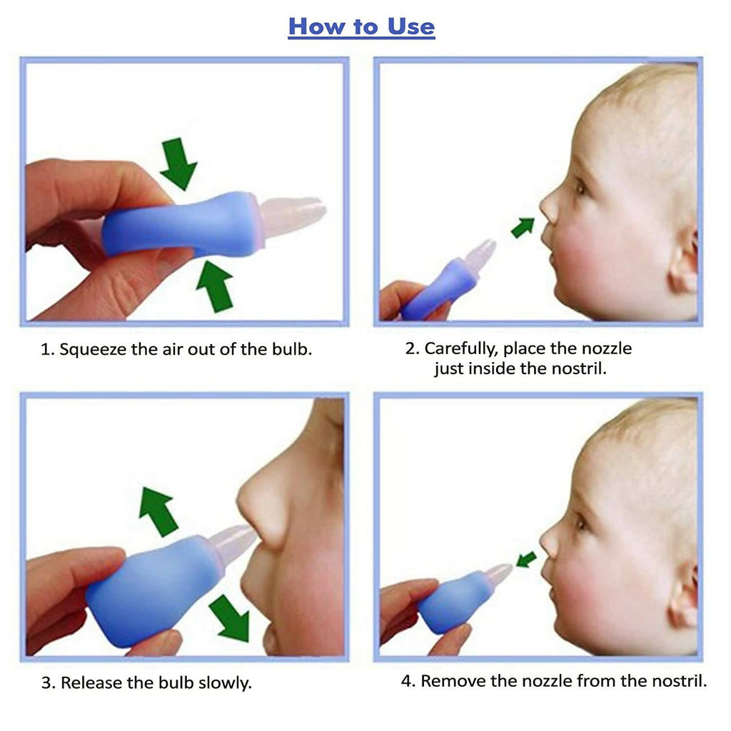 Safe-O-Kid Silicone Baby Nasal Aspirator, Vacuum Sucker, Instant Relief From Blocked Baby Nose Cleaner, Pink | Grocsy