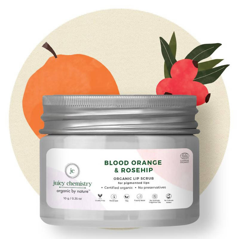 Juicy Chemistry Blood Orange & Rosehip Lip Scrub | Grocsy