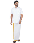 Ramraj Cotton Mens Half Sleeve Formal 100 % Cotton White Shirt | Grocsy