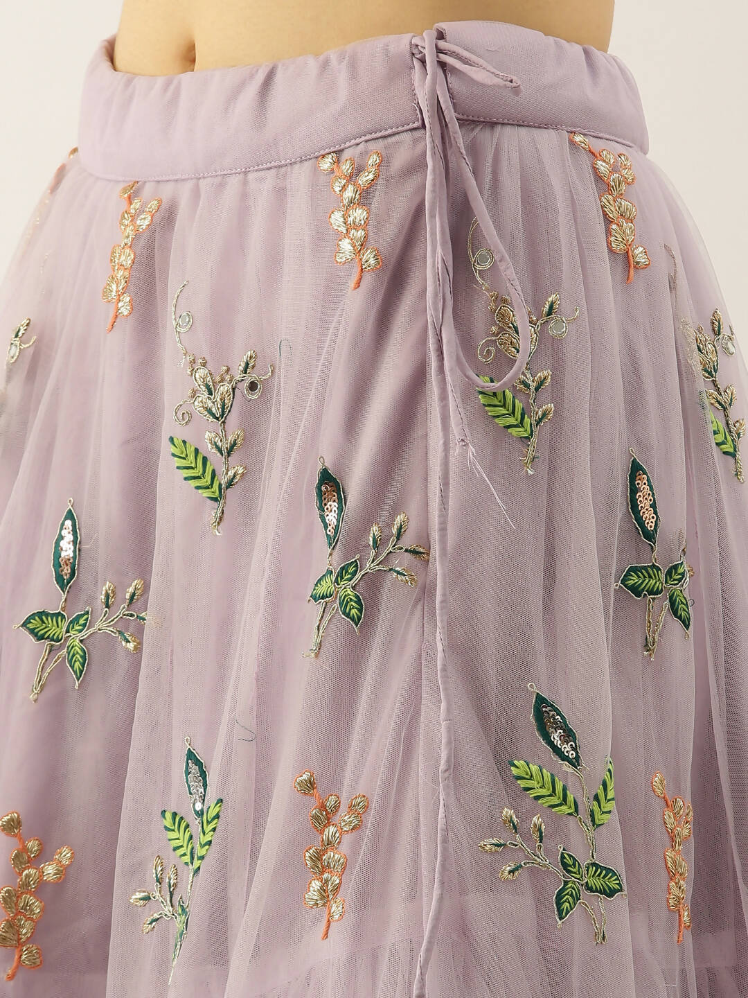 House of Panchhi Lavender - Net Embroidered Sequence Lehenga | Grocsy