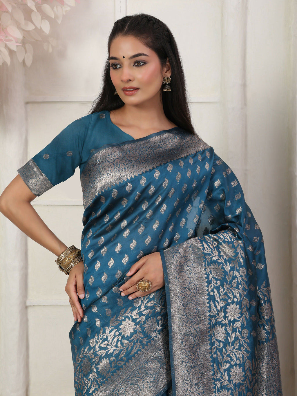 Shree Shyam Fashion Lichi Silk Light Pink Saree | Grocsy