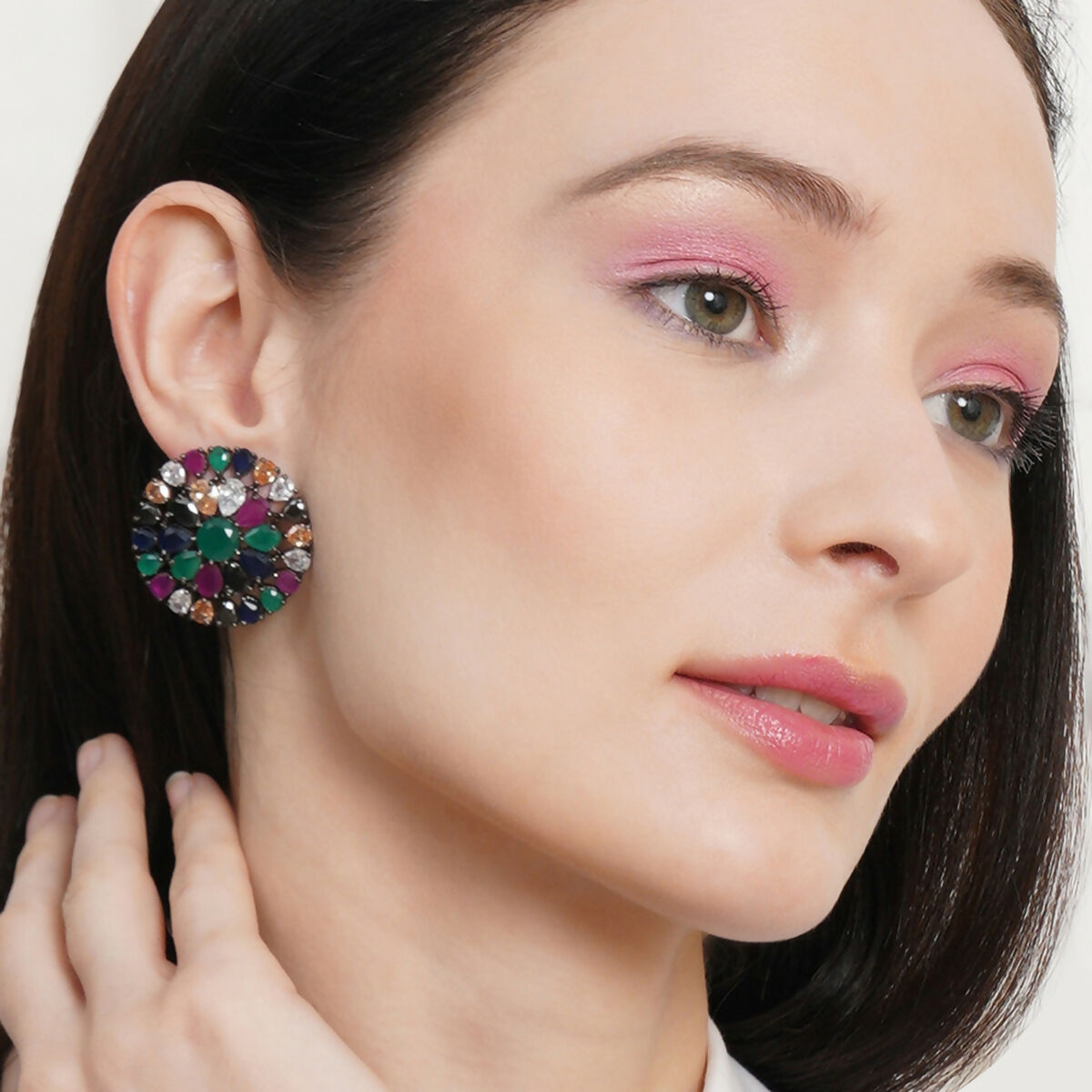 Multi Oversized Studs- Ruby Raang | Grocsy