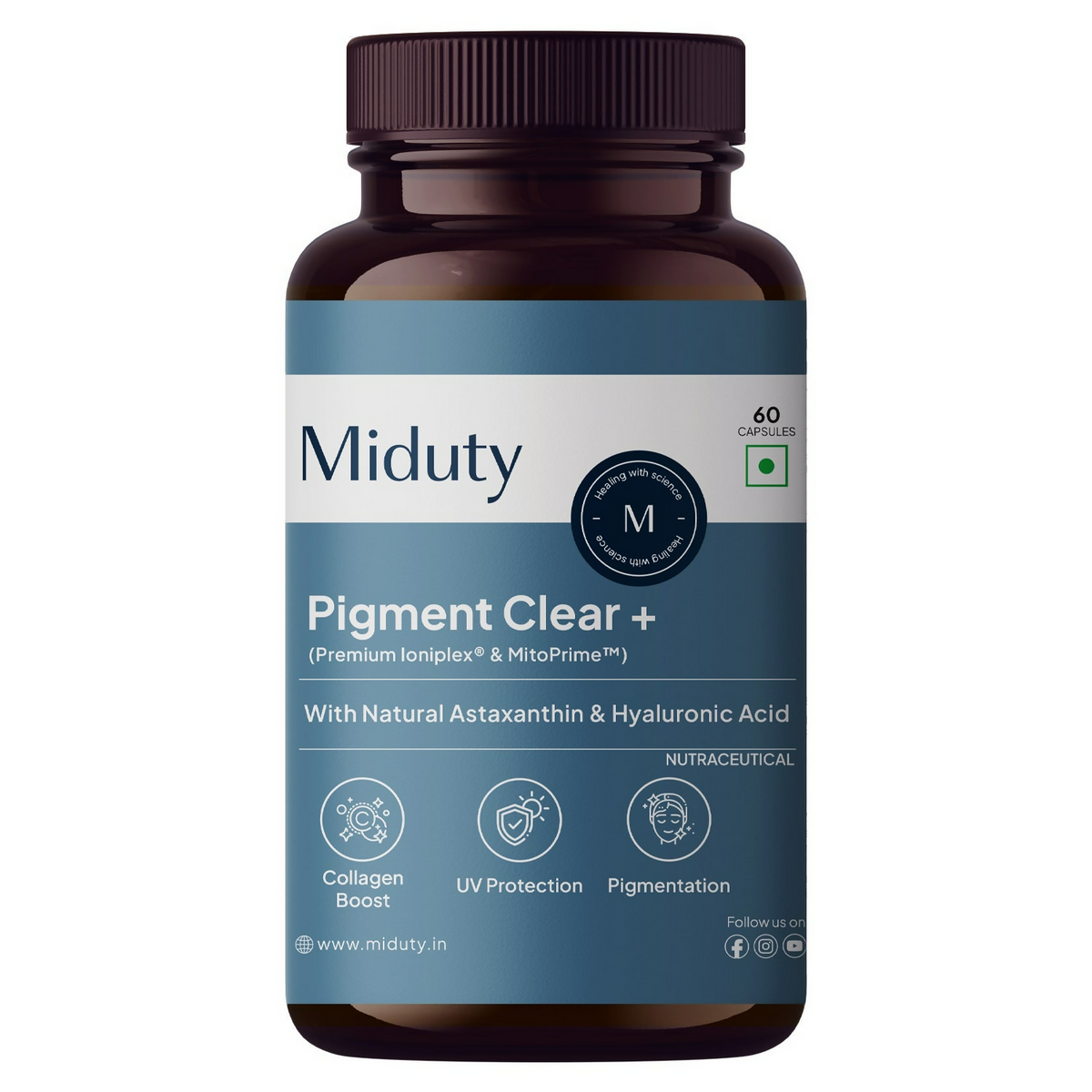 Miduty by Palak Notes Pigment Clear+ Oral Sunscreen Capsules | Grocsy