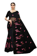 Vamika Black Net Embroidery Saree | Grocsy