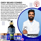 Ivory Natural Grey Beard Combo (Serum, Cream, Wash & Gel) Restore Your Silver Beard To Natural Color | Grocsy