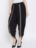 Indian Clothing Cheera Women’s Black Dhoti With Golden Lace | Grocsy