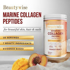 Beautywise Advanced Marine Collagen Anti-Aging Powder - Glutathione, HA & Biotin - Mango-Peach | Grocsy