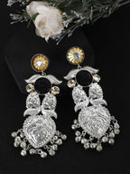 Joban Fashion Women Long Pattern Silver Tone Earrings | Grocsy