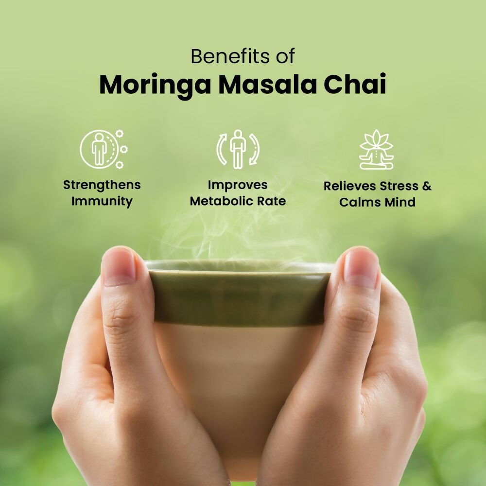 Auric Kadak Moringa Masala Tea - Black Tea from Assam & Darjeeling with Real Spices (Cardamom, Ginger, Black Pepper) | Grocsy