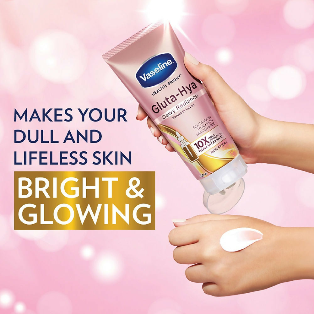 Vaseline Gluta Hya Serum-in-Lotion - Dewy Radiance, Overnight Radiance & Flawless Glow Combo | Grocsy