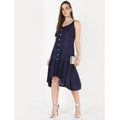 Cheera High Low Front Buttaning Dress | Grocsy