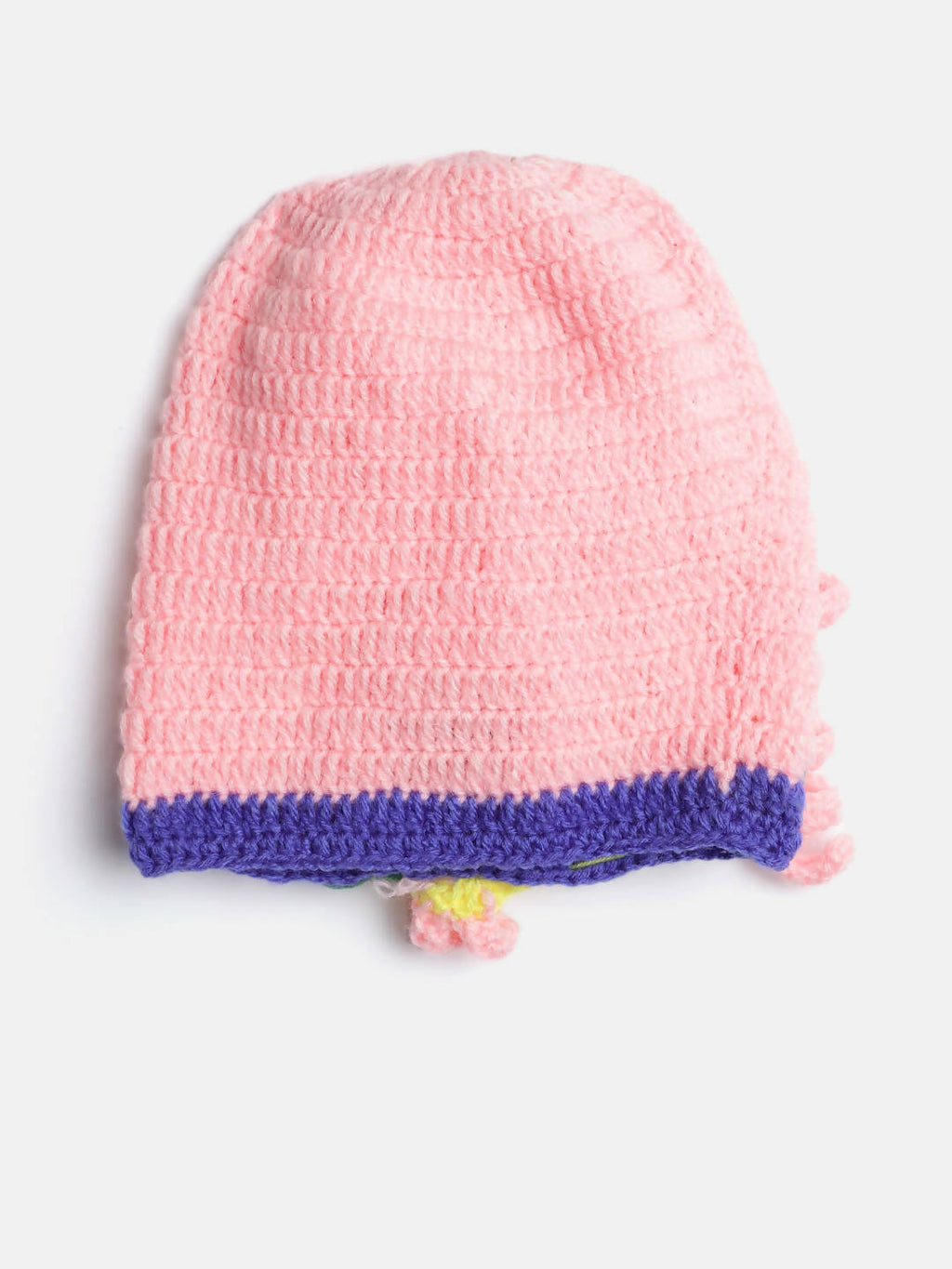 Chutput Kids Woollen Hand Knitted Pony Detailed Cap - Pink | Grocsy