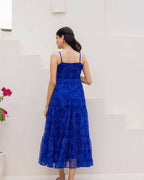 Aayaa Designer crape hand work Multi indo western - Blue | Grocsy