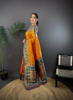 Joban Fashion Teal Butti Banarasi Silk Sarees | Grocsy