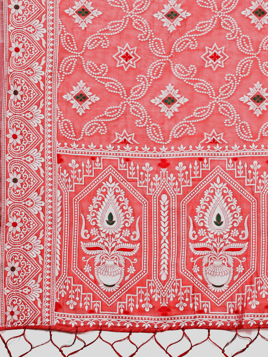 Shree Shyam Fashion Pankhuri Peach Linen Cotton Saree | Grocsy