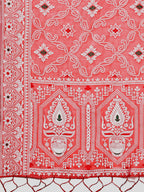 Shree Shyam Fashion Pankhuri Peach Linen Cotton Saree | Grocsy