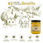 Upaveda A2 Pure Ghee| 100% Gir Cow Ghee | A2 Cow Desi Pure Ghee | Organic Grass Fed Cows | Traditional Bilona Method Ghee | Grocsy