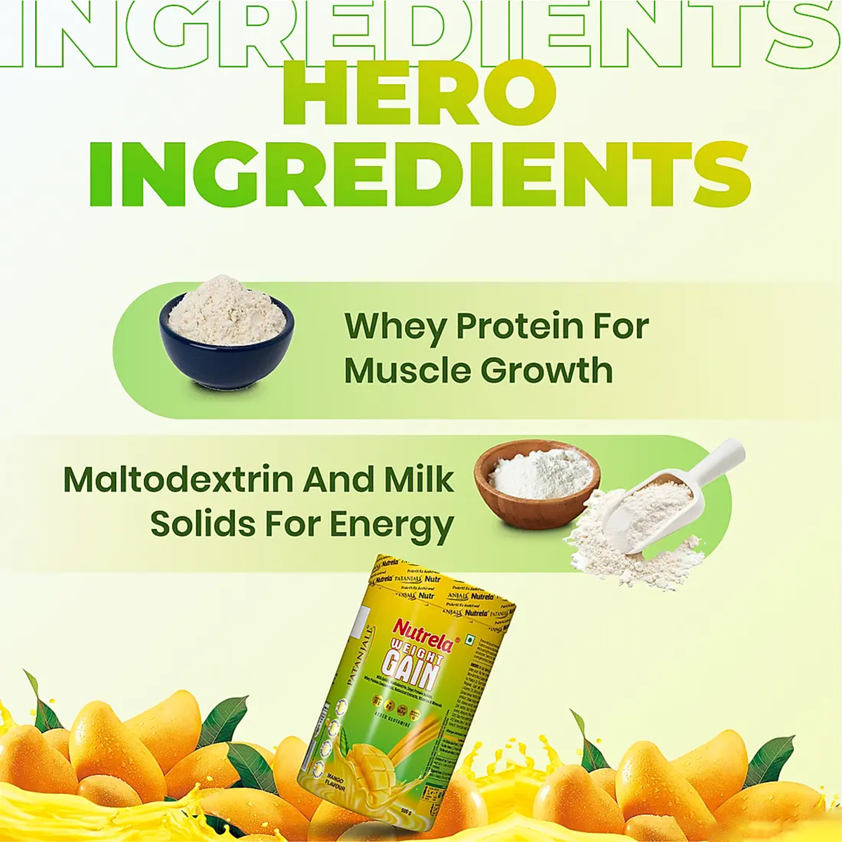 Patanjali Nutrela Weight Gain - Mango Flavour | Grocsy