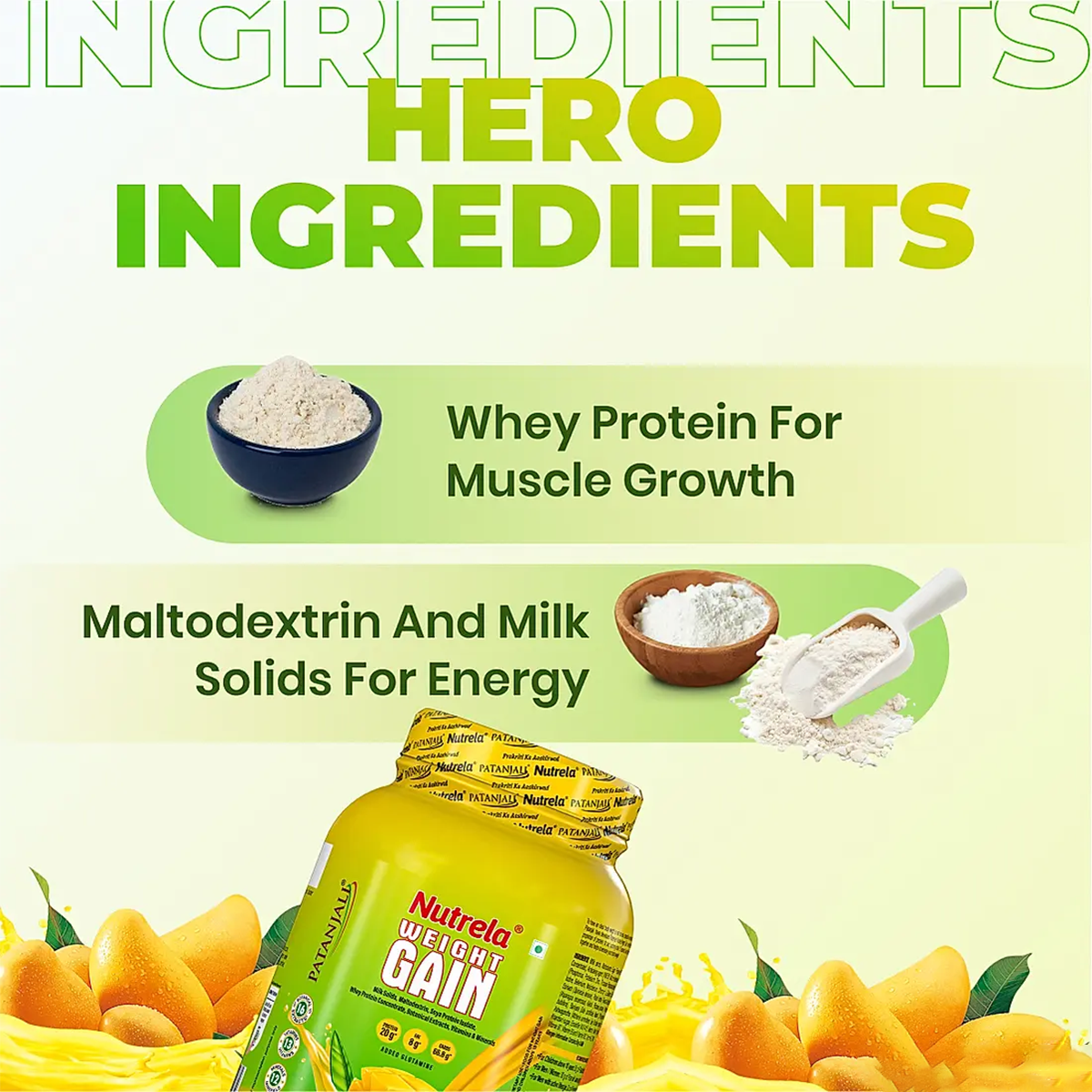 Patanjali Nutrela Weight Gain - Mango Flavour | Grocsy