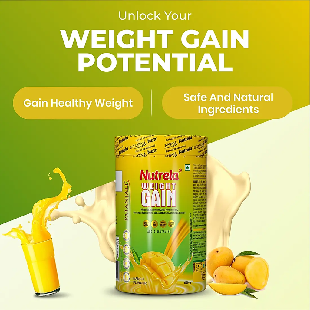 Patanjali Nutrela Weight Gain - Mango Flavour | Grocsy
