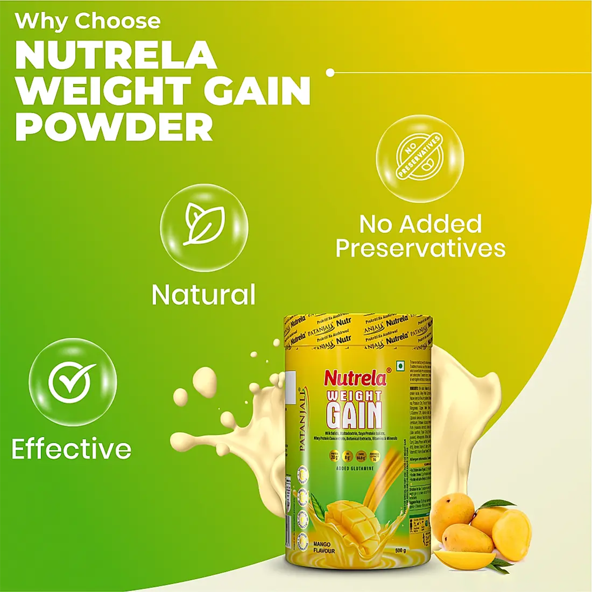 Patanjali Nutrela Weight Gain - Mango Flavour | Grocsy