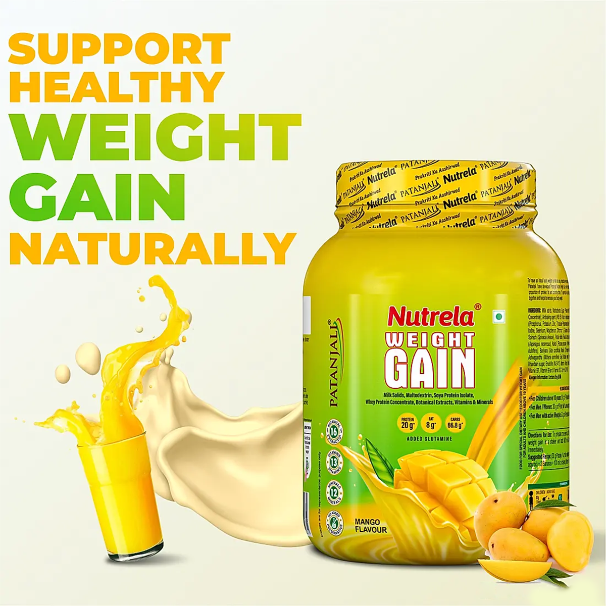 Patanjali Nutrela Weight Gain - Mango Flavour | Grocsy
