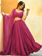 Tulsi Art Marvelous Pink Sequins Event Wear Lehenga Choli With Net Dupatta | Grocsy