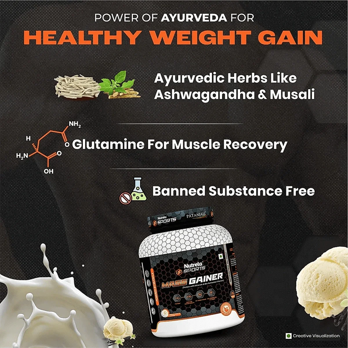 Patanjali Nutrela Sports Mass Gainer (Frvan-ice) | Grocsy