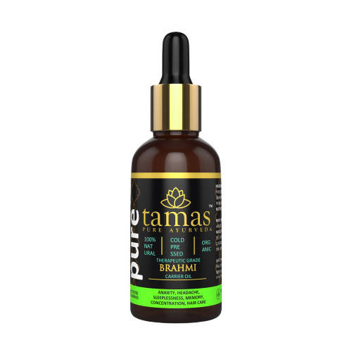 Tamas Pure Ayurveda 100% Organic Brahmi Cold Pressed Carrier Oil | Grocsy