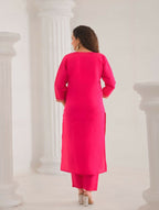 Ethnic Festive Wear Viscose Chanderi Pink Stitched Suit With Dupatta - Tanisha | Grocsy