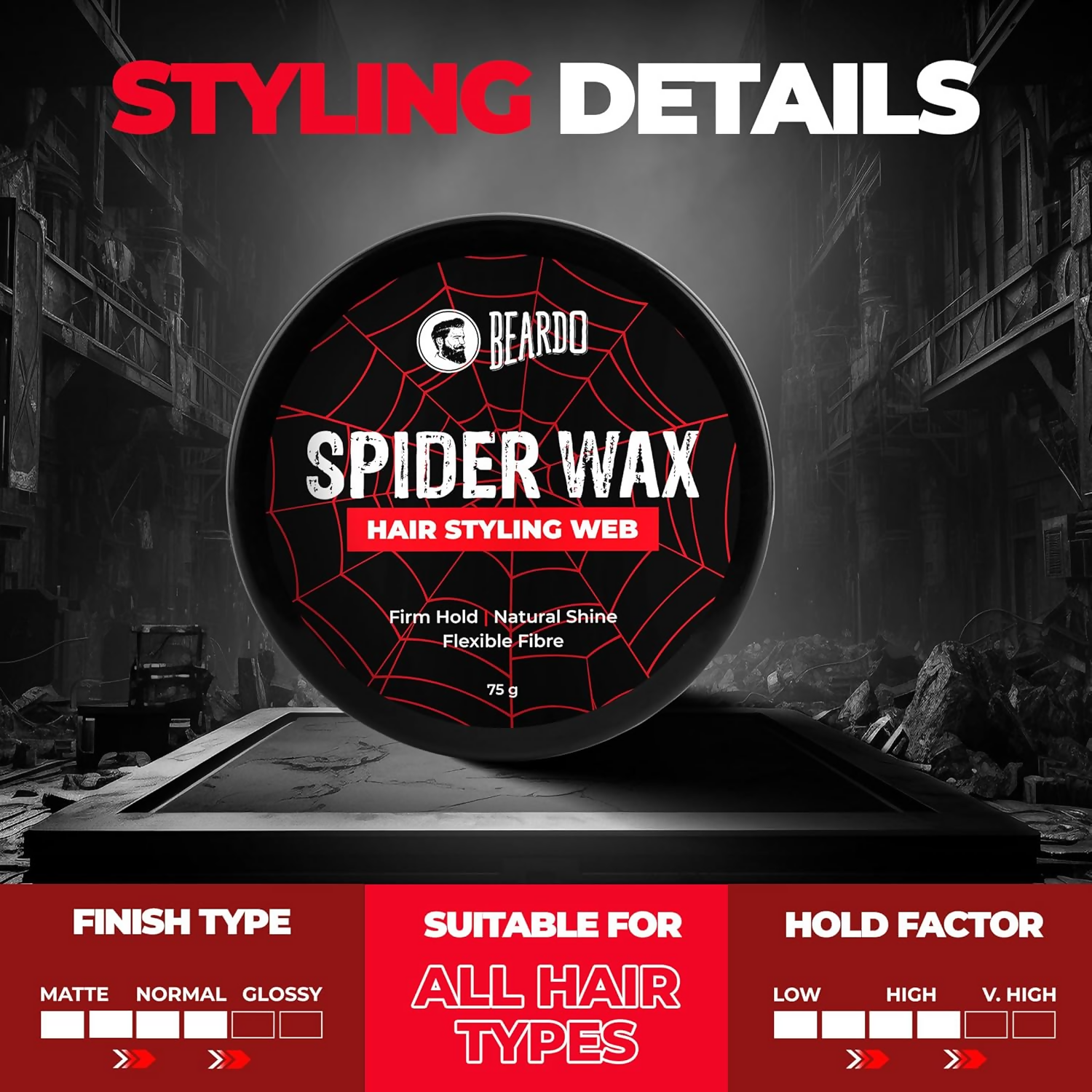 Beardo Spider Wax Hair Styling Web | Grocsy