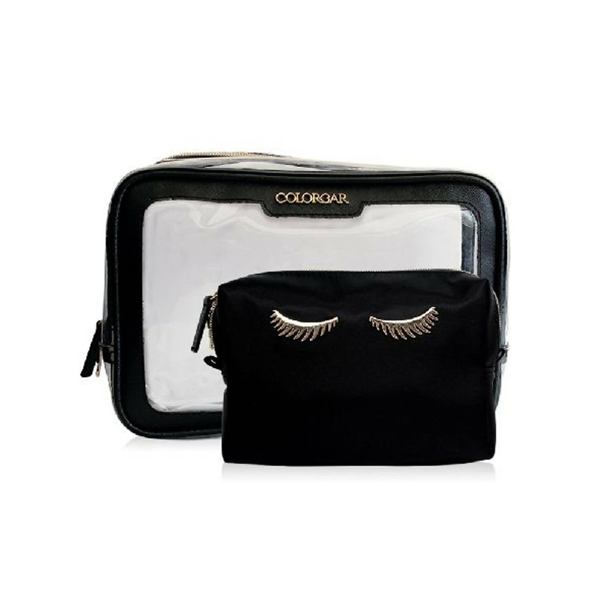 Colorbar Pouch Lips & Lashes Box Pouch (Set Of Two) - Black | Grocsy