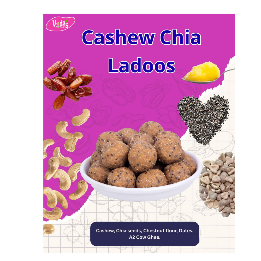 Vedas Kitchen Cashew Chia Ladoo | Grocsy