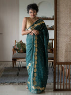 Suta Green Floral Cotton Blend Saree | Grocsy