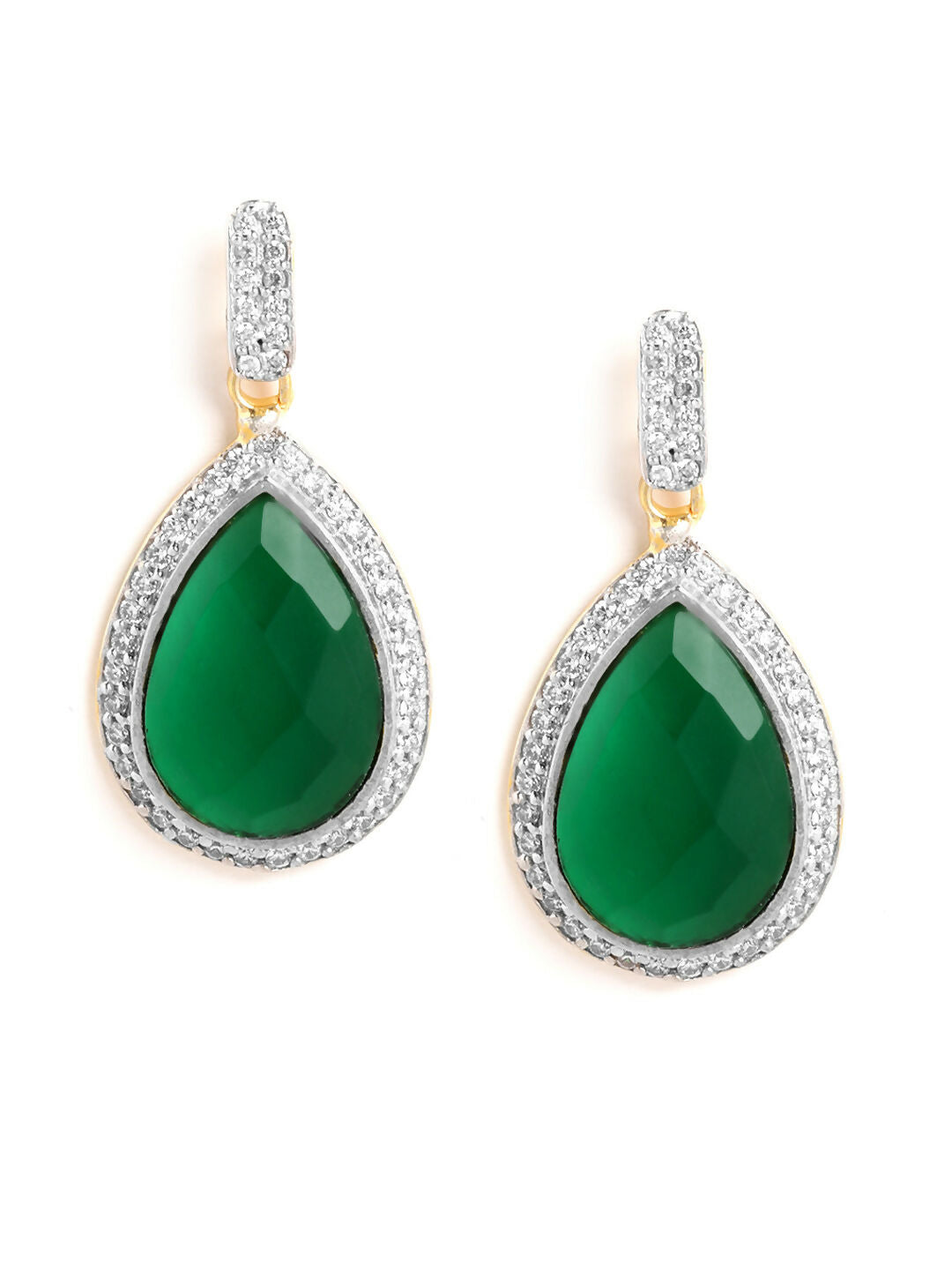 Nuyug 22K Gold Plated Fern Radiance Contemporary Drop Earrings | Grocsy
