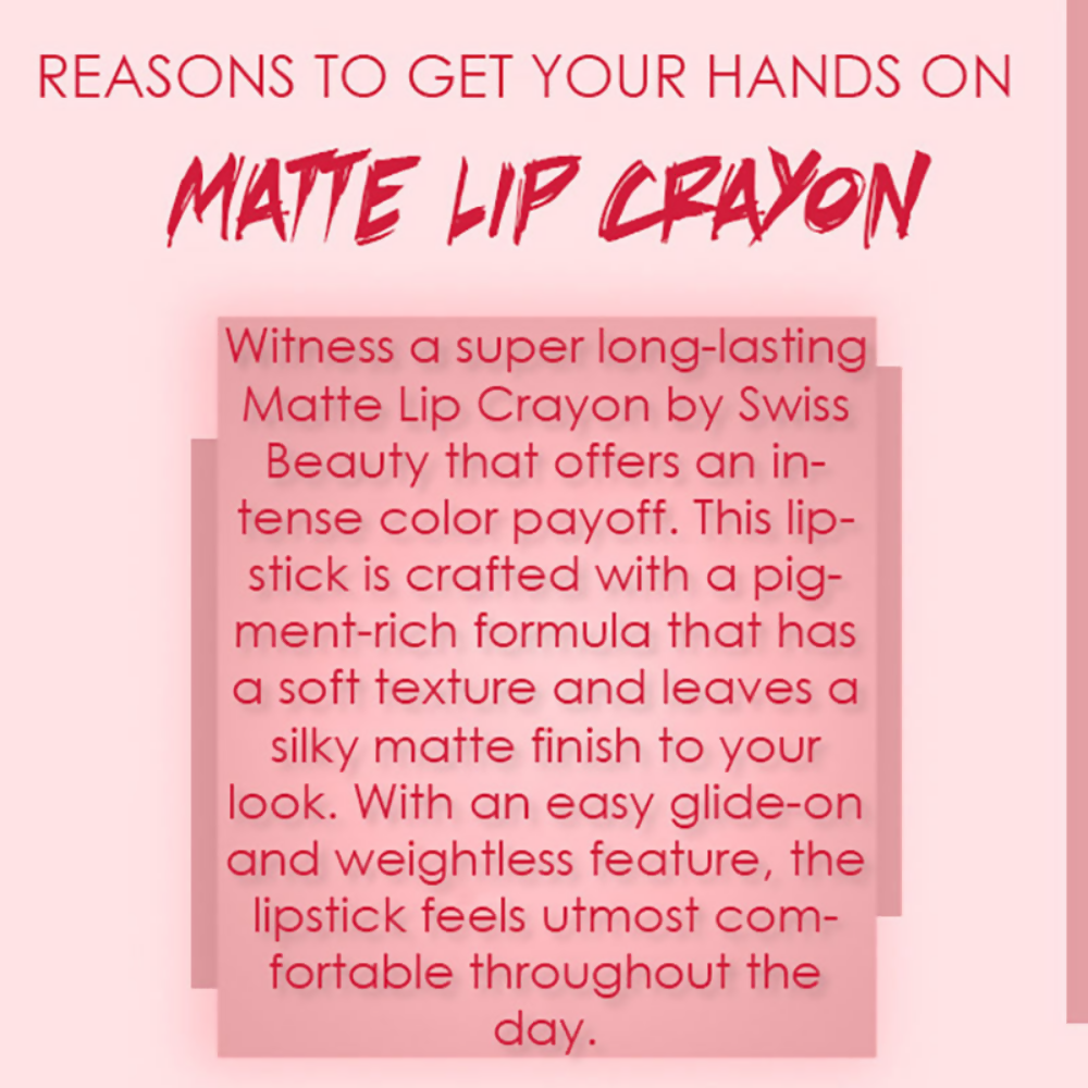 Ronzille Long Stay Matte Lip Crayon - Raspberry Rose | Grocsy