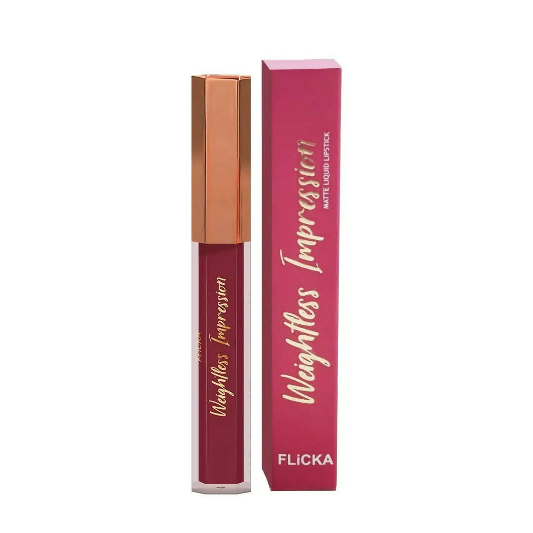 FLiCKA Weightless Impression 06 June - Brown Matte Finish Liquid Lipstick | Grocsy